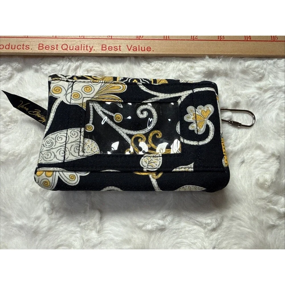 VERA BRADLEY POCKET WALLET YELLOW BIRD 6 X 4 Inch Magnet Close Clear ID Coin - Picture 6 of 7